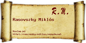 Rasovszky Miklós névjegykártya