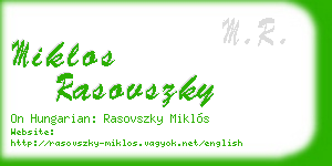 miklos rasovszky business card